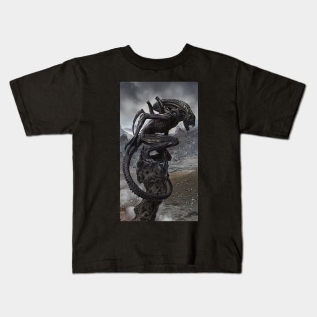 Xenomorph Kids T-Shirt by uncannyknack